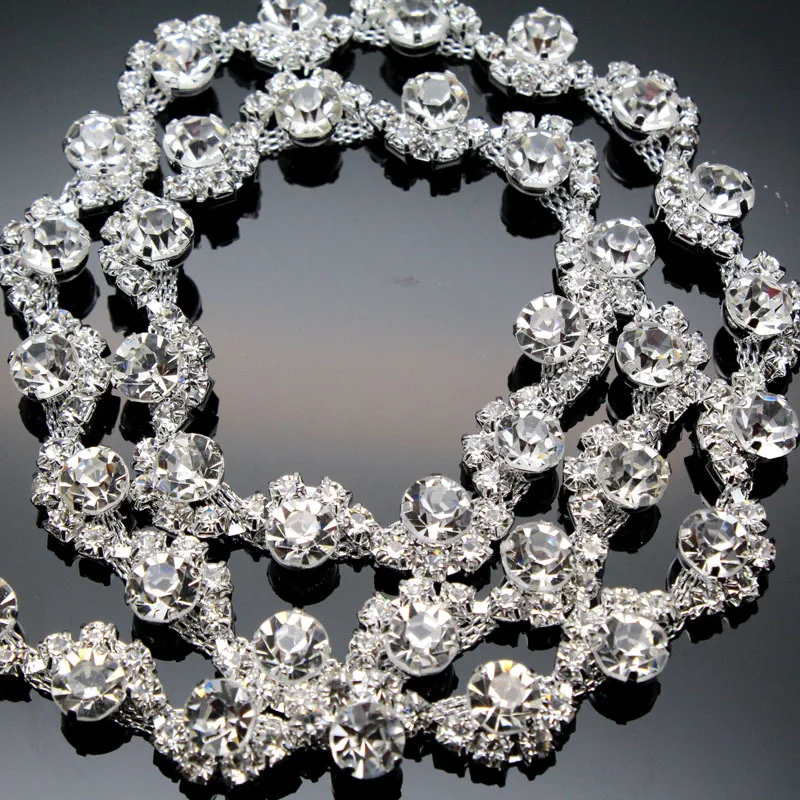 1 ярд зеркальная стеклянная цепочка в виде чашки класса AAA украшение для платья на