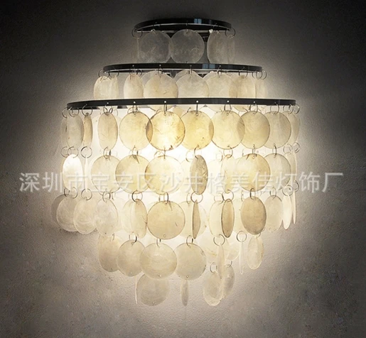 

European Nordic Natural Shell wall lamp Ornaments Bedroom Bedside Lamp W38 H40CM