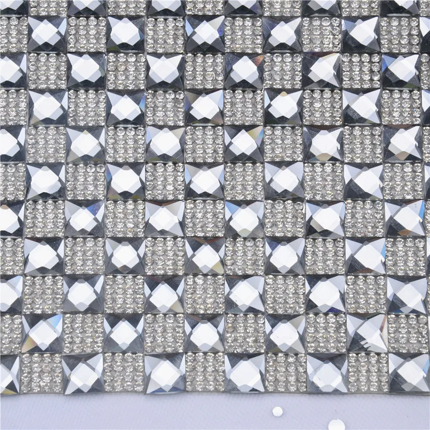 24x40 см bling crystal Hot-fix сетка на клею Стразы 8-10 мм квадратный самоклеющийся красочный камень для мотив стразы лист окантовка