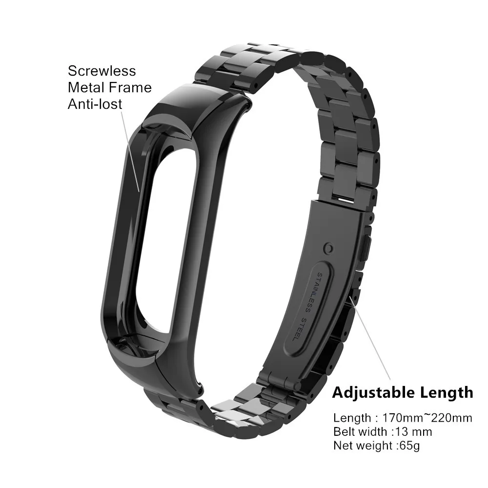 Безвинтовой ремешок xiaomi mi band 3 для xiaomi mi браслет miband 3 умный браслет на запястье черный, серебристый, золотой, розовый цвет