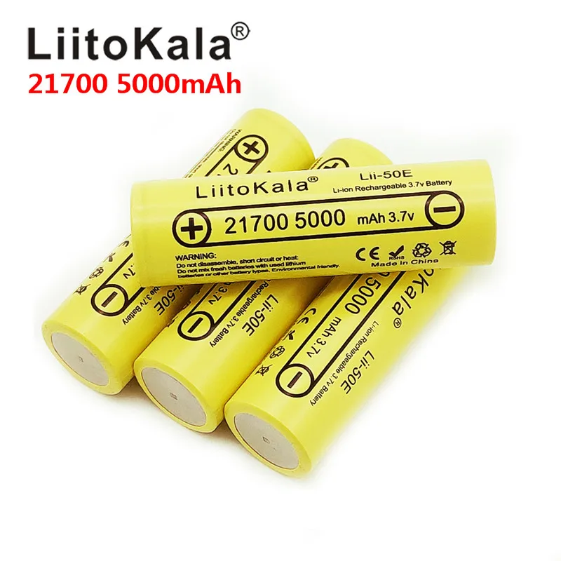 LiitoKala Lii 50E 21700 5000mA 35A литий ионный аккумулятор разрядник 3 7 V батарея для сигарет