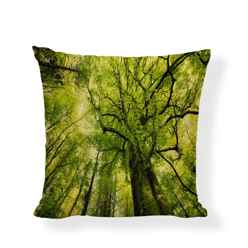 Красивый чехол для подушки в виде кленового листа с рисунком лесных направляющих