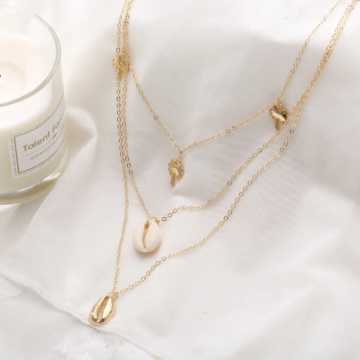 Богемные Многослойные кокосовое дерево оболочки чокер колье классика сплав