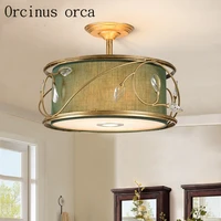 mediterranean round green cloth art suction ceiling lamp living room dining room nordic modern simplified iron ceiling lamp