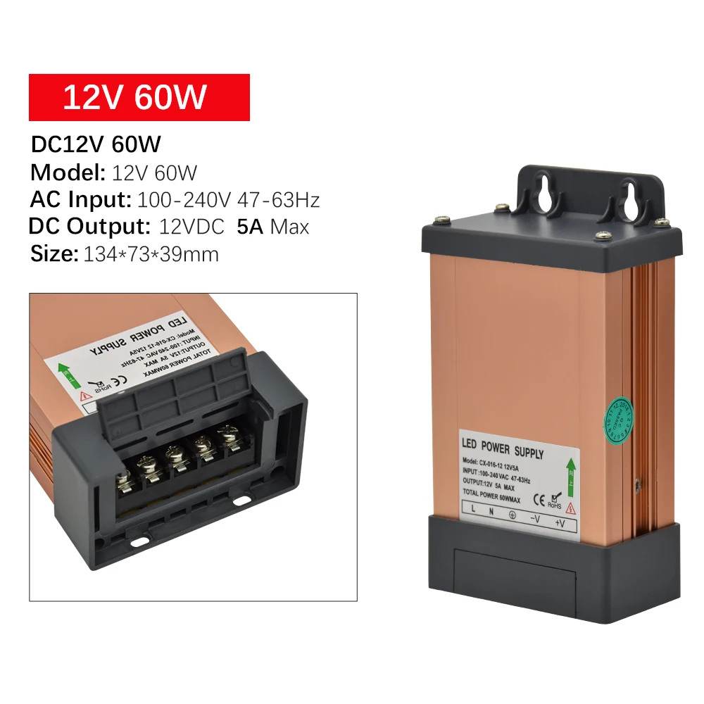 Светодиодный драйвер трансформатора непромокаемый блок питания адаптер AC110 240V к