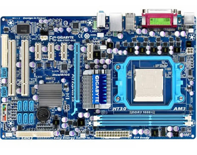 Используется 770 AM3 материнская плата для Gigabyte GA-770T-D3L 770T-D3L DDR3 разъем AM3 Gigabit Ethernet