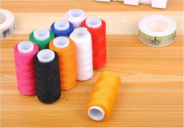 200 ярдов/рулон цветная полиэфирная швейная машинка|sewing line|sewing threadhand sewing thread |