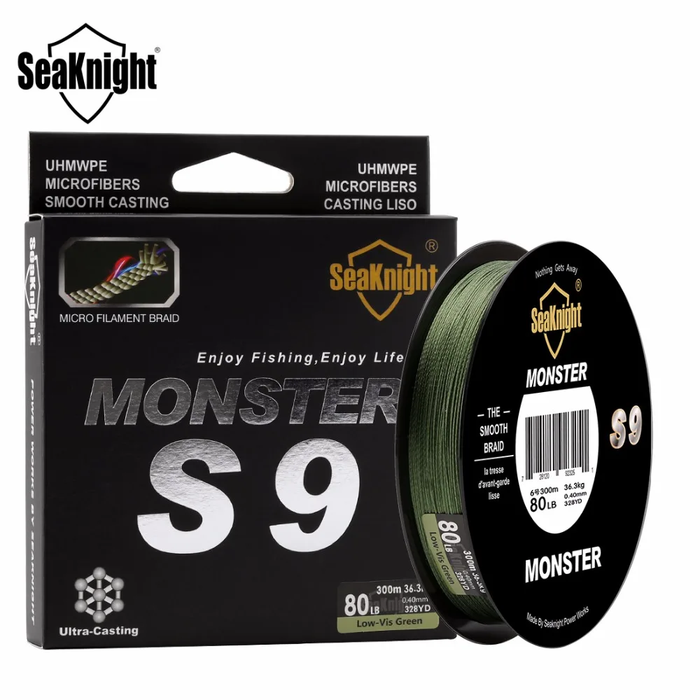 SeaKnight Монстр S9 300 м Плетеный Леска 9 нитей соткет супер гладкой pe линии Комплексная