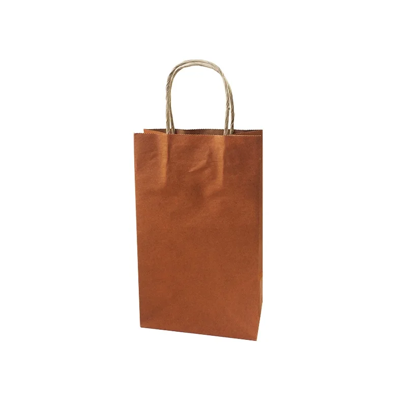 10 шт./лот подарочные пакеты с ручками многофункциональная оранжевые бумажные 3