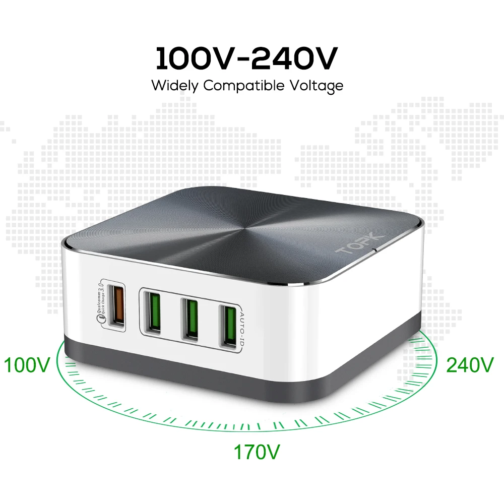 TOPK USB зарядное устройство Quick Charge 3 0 для iPhone X 8 7 Быстрая зарядка мобильных