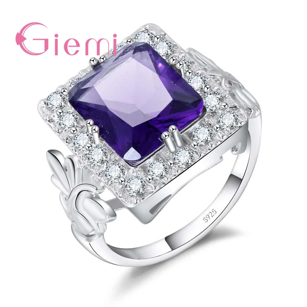 

Novel Jewelry Big Wedding Rings For Women 925 Sterling Silver Gorgeous Halo Crystal New Fashion Accessories Top Sale