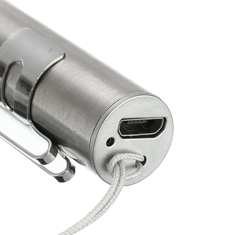 USB LED Rechargeable Light Pocket Flashlight Torch EDC Mini Stainless Steel Charging Camping Hiking Outdoor Survival Tool | Спорт и