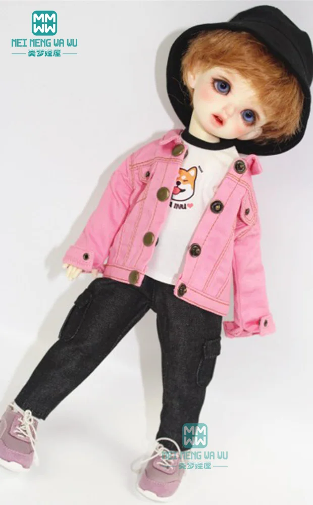Кукла Одежда Подходит 27 см 30 1/6 BJD кукла серый Модный джинсовый жилет футболка