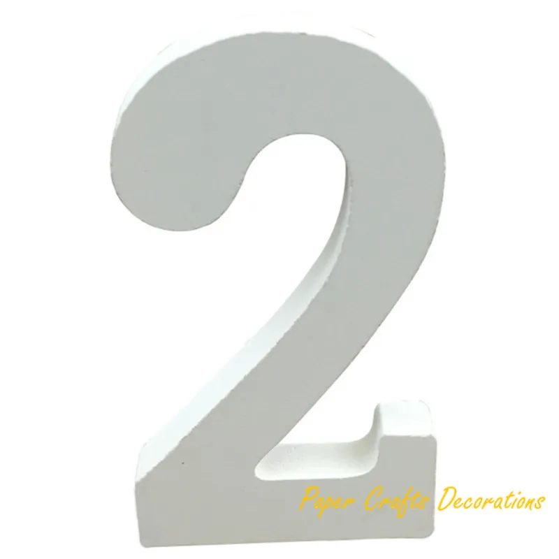 Table Number 2 Только 1 шт.) 4 дюйма = 10 см DIY белый самостоятельно стоящий деревянный стол номер "5" события вывески столы вечерние украшения - Цвет: Table Number 2