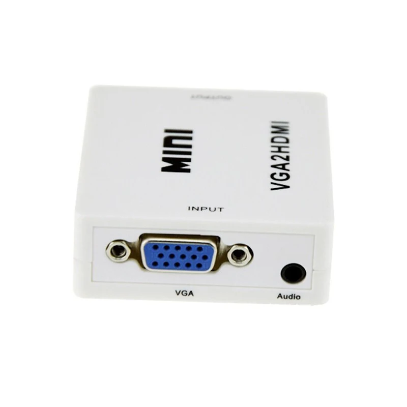 Адаптер конвертер Kebidu Mini 1080P с аудио VGA в HDMI совместим ПК ноутбуком DVD и HDTV|vga to hdmi|vga