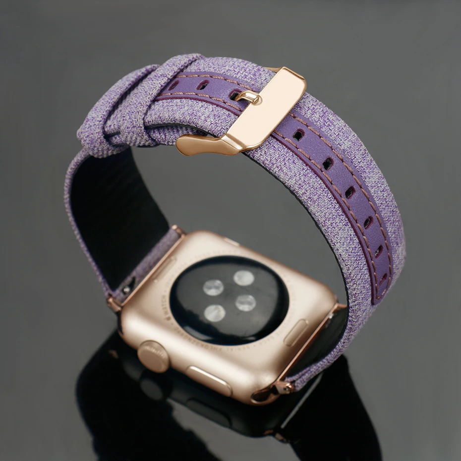 Регулируемый Холст ремешки для часов Apple Watch серии 3/2/1 модные спортивные часы