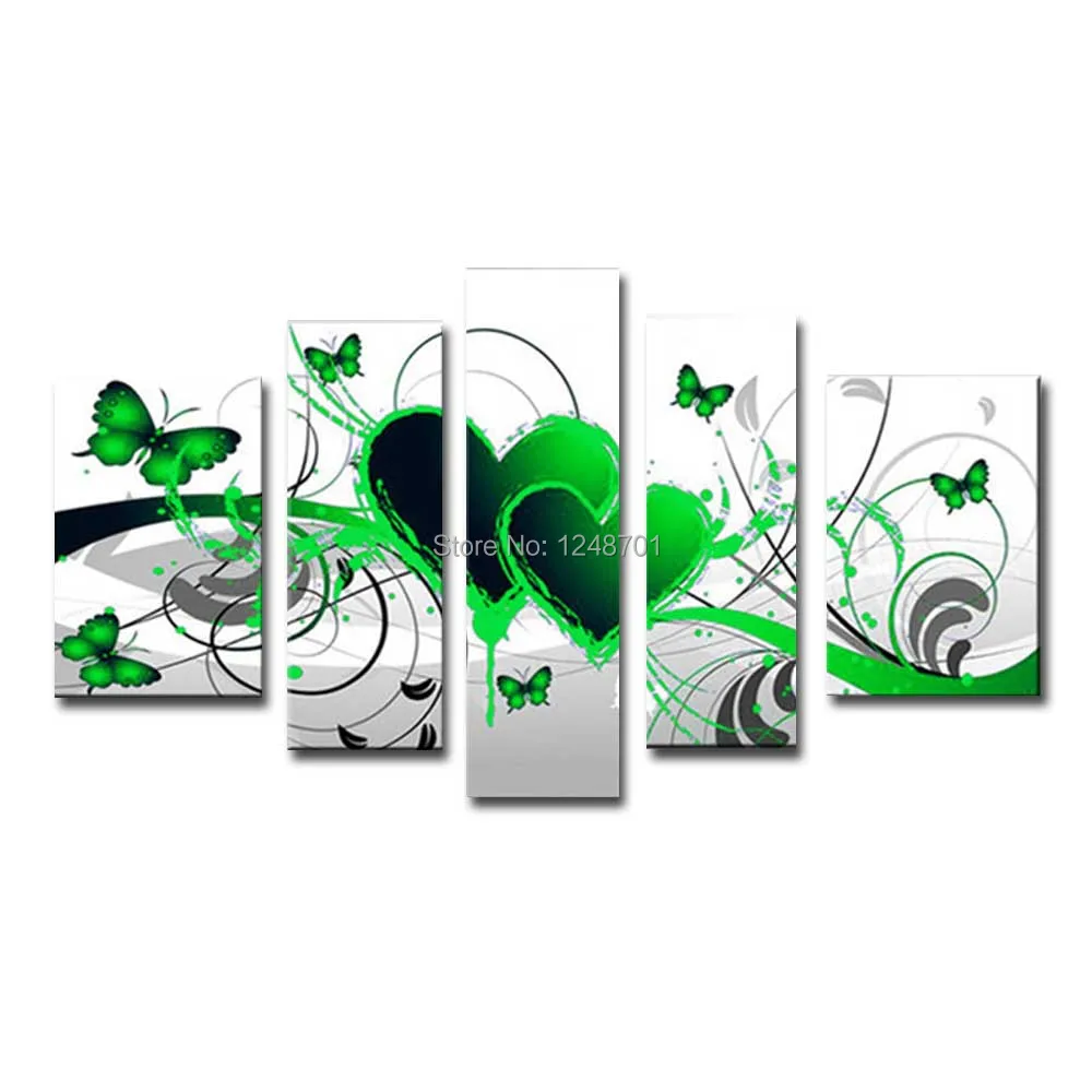 Ручная роспись Современное Абстрактное Искусство 5 шт.-комбинация холст картина