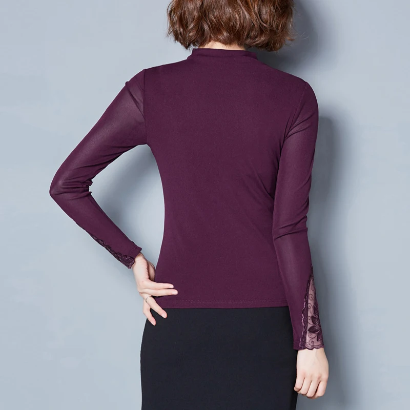 Офисные женские топы с крючком Новые Цветочные Полые Элегантные рукава плотная