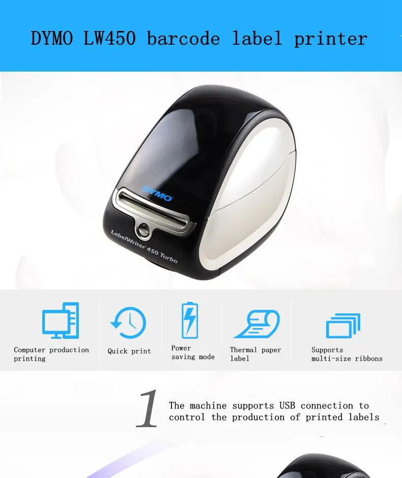 Новая термоэтикетка машина для Dymo LW450 стикер лента Этикетка машина штрих-код принтер ювелирных этикеток Принтер имя значок пишущая машинка
