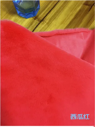 Watermelon red Имитация меха кролика рекс ткань длинный плюш белый счетчик дисплей Фон Ткань шарф - Цвет: Watermelon red