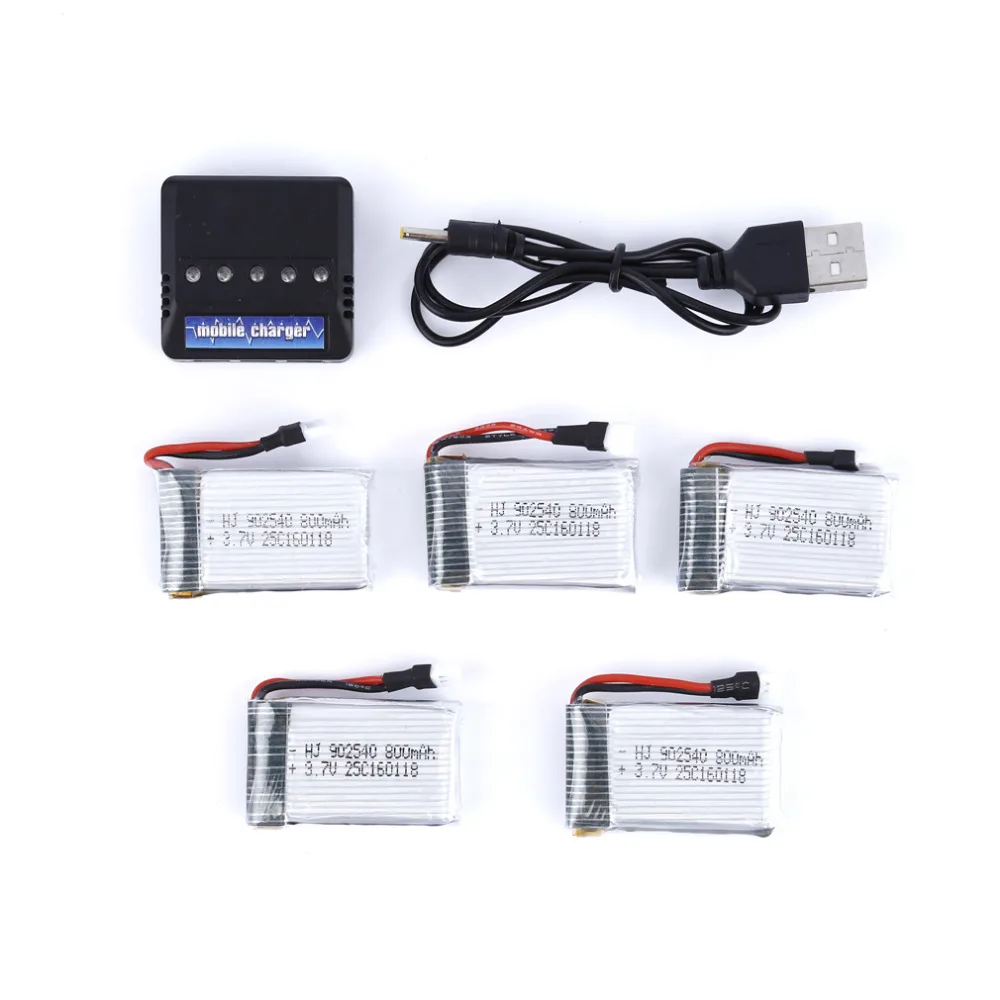 5 adet 3 7 В 800 мАч lipo pil icin в 1 usb sarj ile syma x5c x5sc x5sw | Игрушки и хобби