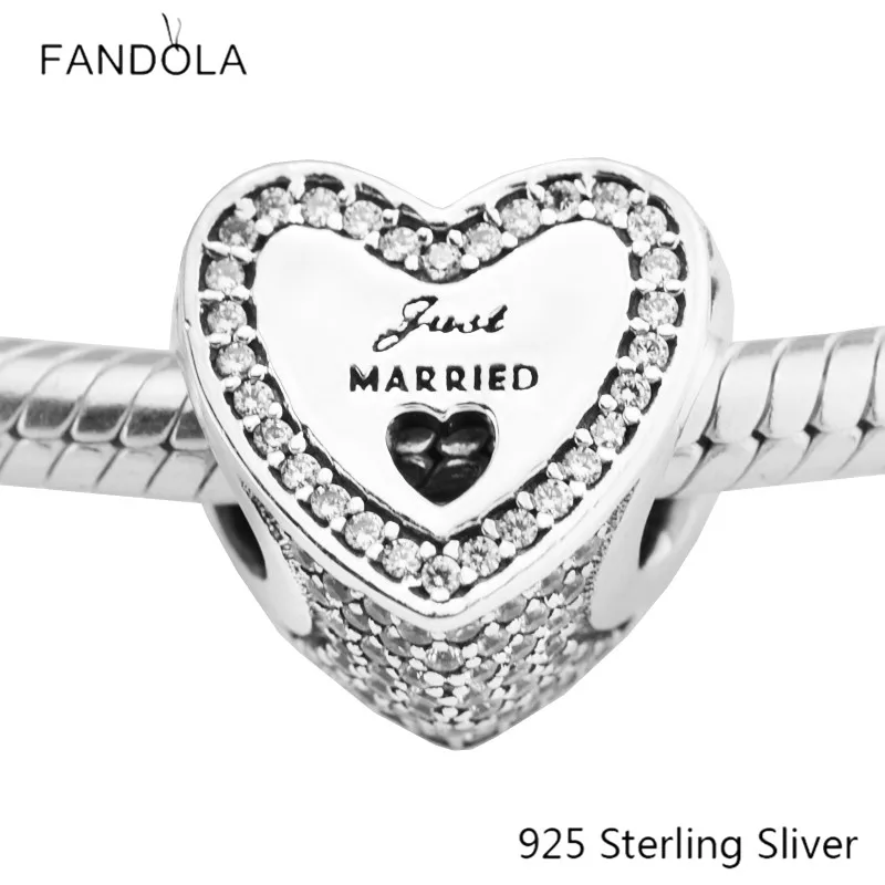 

CKK Wedding Heart 14K Gold Charms 925 Sterling Silver Beads Original Jewelry Making Fits For Bracelets & Bangle