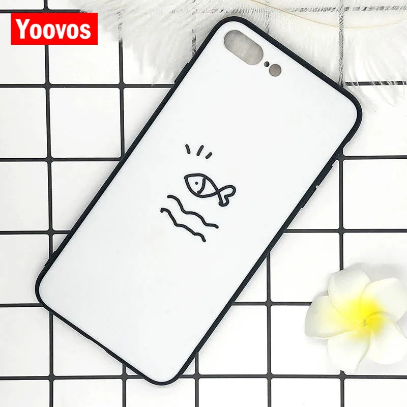 Yoovos New Cat Fish Phone Cases For IPhone 6 7 8 Case Iphone 6Plue 7Plus 8Plus X With PC Back And Soft TPU Frame Cover |