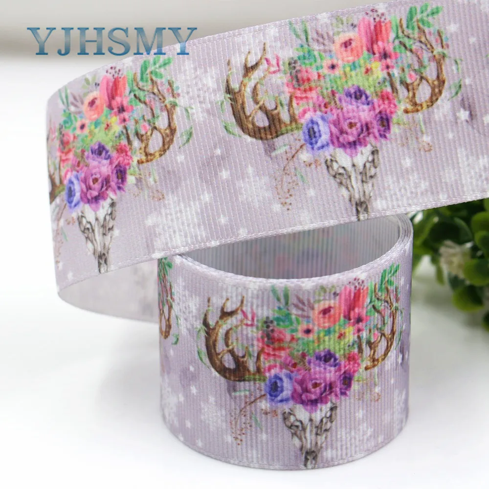 

YJHSMY I-181106-138,10yards/lot,38mm Cartoon flower Ribbons Thermal transfer Printed grosgrain,Gift wrapping DIY materials