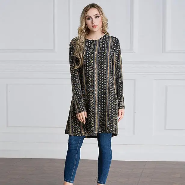 Осень-зима 5XL 6XL 7XL Большие размеры Длинные Блузки женские с длинным рукавом в