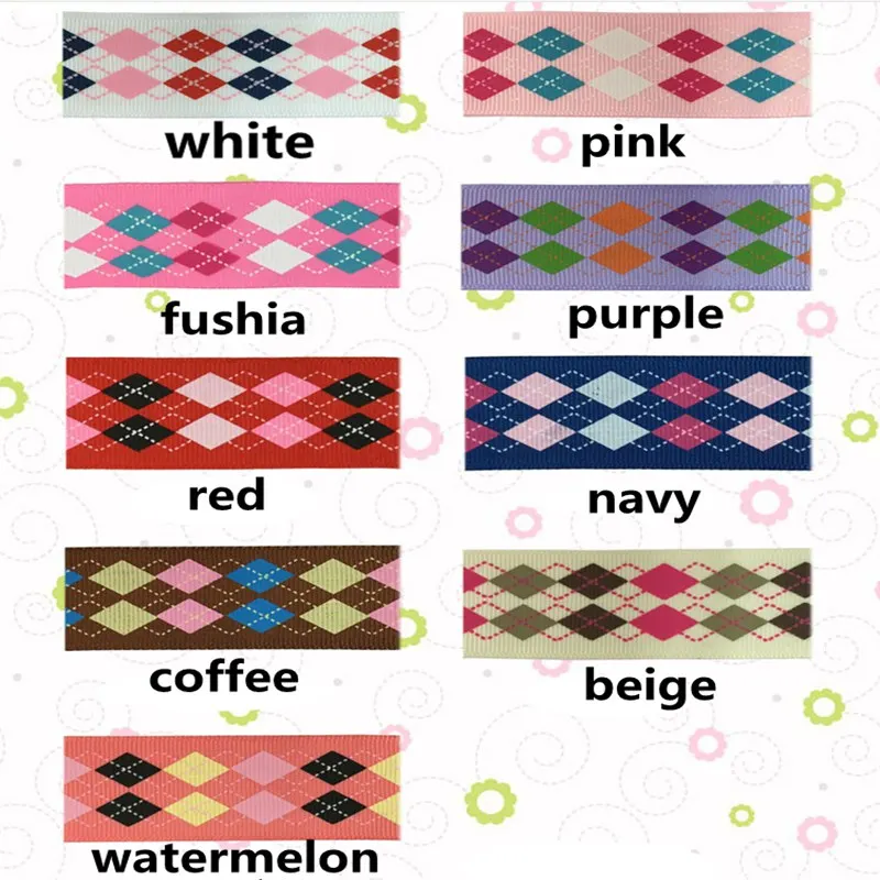 

HL 1"(25mm) 5 Meters/lot Printed Square Grosgrain Ribbons Wedding Party Decorative Gift Wrapping DIY Chilren Hair Accessories