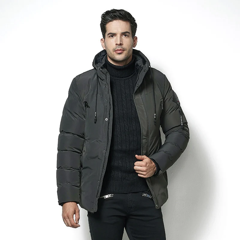 2018 зимняя Осенняя мужская Повседневная теплая куртка с капюшоном парка пальто