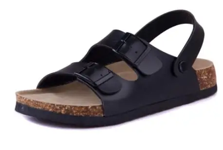 Черный FeiYiTu/Новые летние пляжные сандалии пробковые повседневные мужские сандалии с пряжками обувь на День святого Валентина Размеры 35-44, черные, белые, коричневые, бежевые - Цвет: Черный