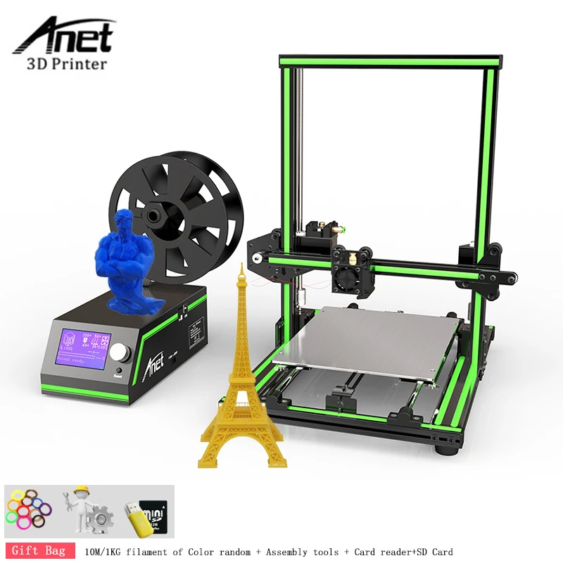 Набор 3D принтеров Anet E10 плюс размер печати 220*270*300 мм DIY принтер с ЖК дисплеем