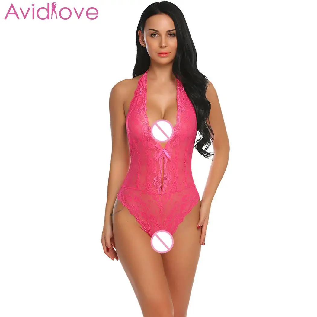 Avidlove женское сексуальное нижнее белье Горячее Эротическое Боди Тедди Кружевное боди с вырезами Ночное белье с бретельками спереди сексуальное ночное белье с цветочным рисунком