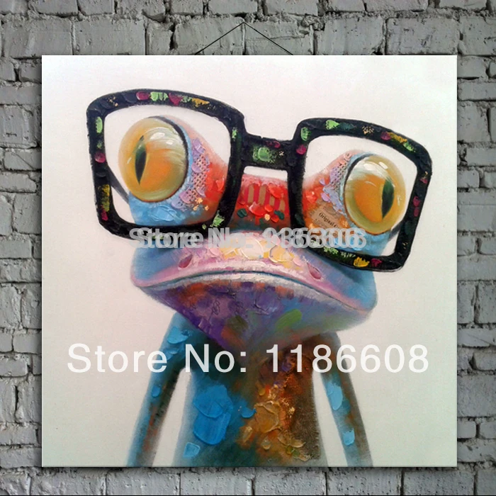 

High quality hand painted abstact oil painting wall painting canvas painting for living room frlog animal oil on canvas