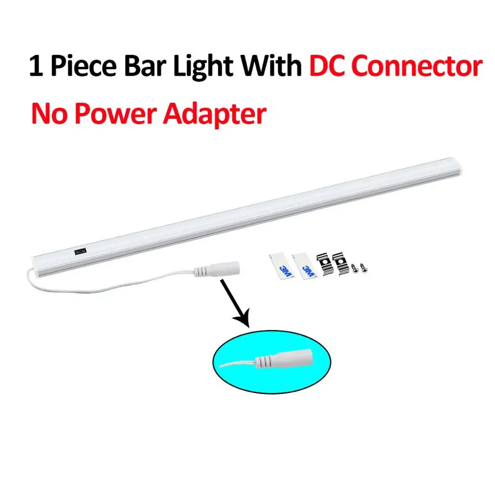 No Plug DC Connector Ручная развертка светодиодный индикатор переключателя под кабинет Кухня свет гардеробный шкаф в спальню Ночной светильник 30/40/50 см домашний экран для помещений огни - Цвет: No Plug DC Connector