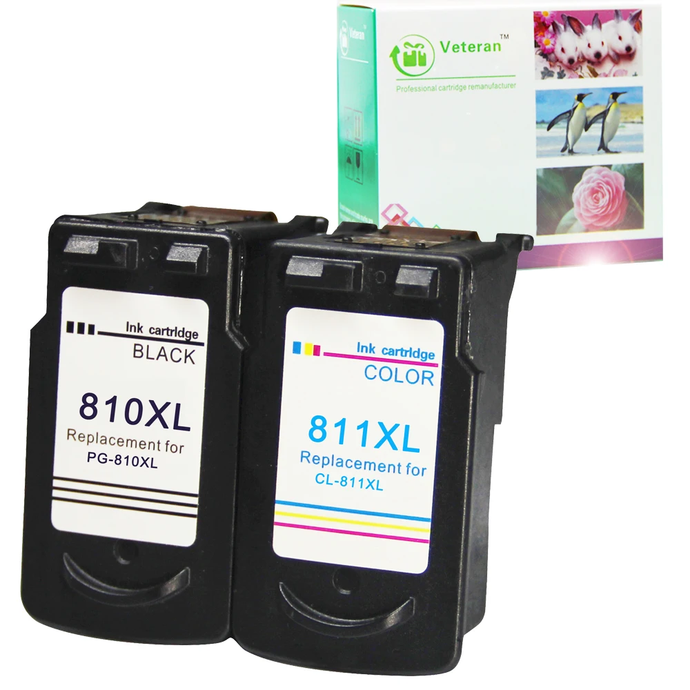 Ветеран PG810 CL811 810XL чернильный картридж Замена для Canon 810 811 Pixma MP245 258 268 276 486 496