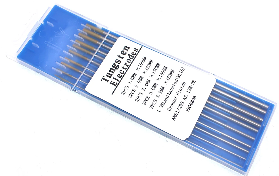 10 штук в партии головы лантан Tungste электрод 1,6/2,0/2,4/3,0/3,2/4,0X150 мм TIG Вольфрам с мультиигловой системой/Вольфрам стержень/vdc