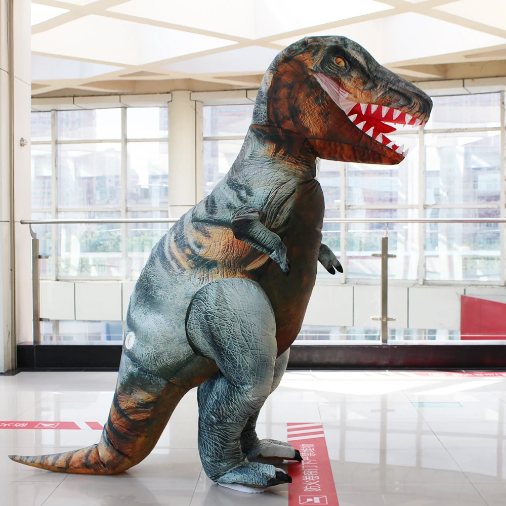 Надувной костюм динозавра T REX Рождественский карнавальный животного для