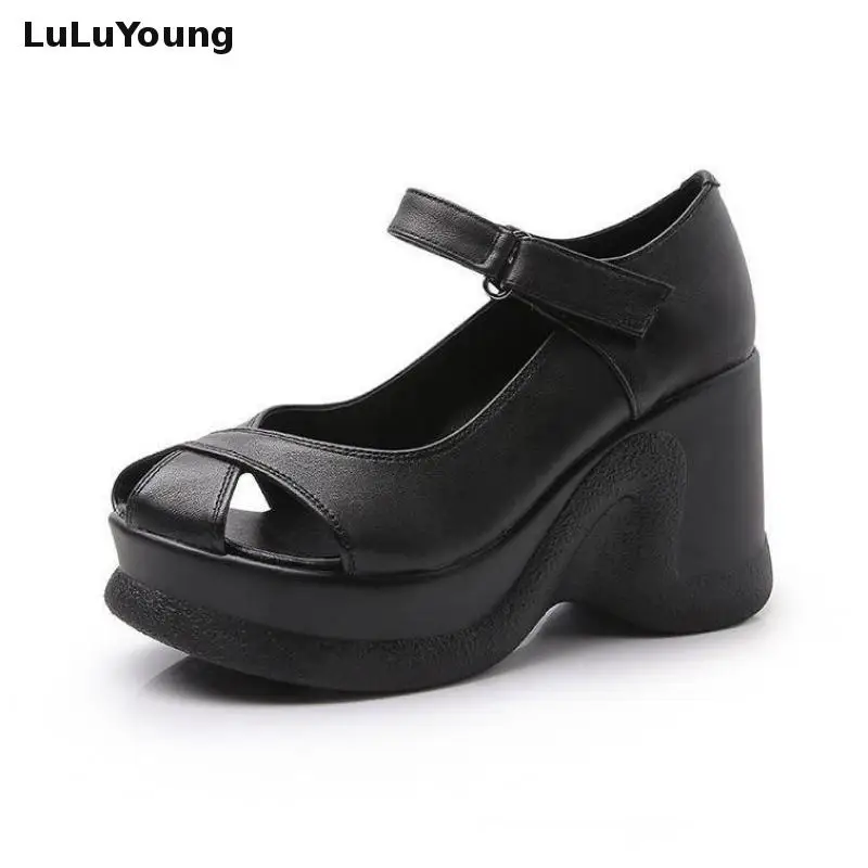 Туфли женские из натуральной кожи на высокой платформе|valentine shoes genuine leather|women high