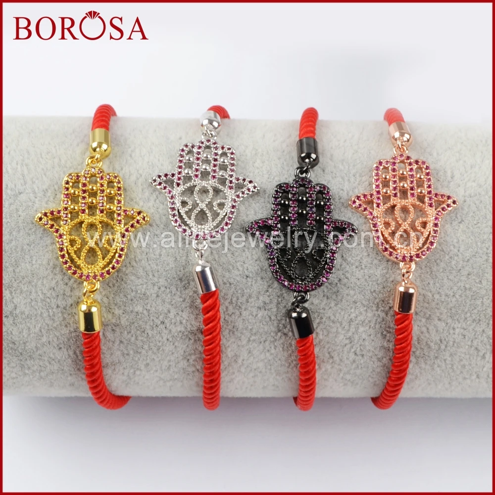 BOROSA Фиолетовый Циркон Проложить Mix Цвет Хамса застежка закрутка Регулируемая