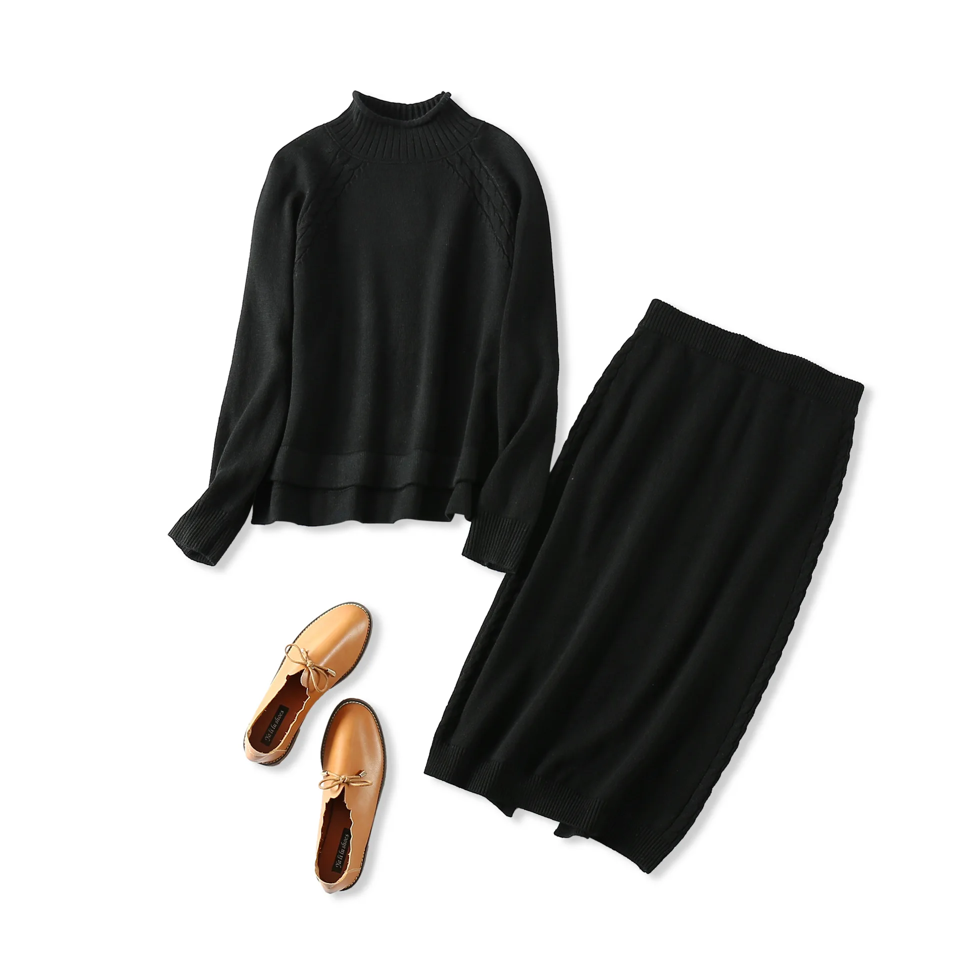 Комплекты из 2 шт. для женщин элегантные наряды 2018 осень зима Модные повседневное