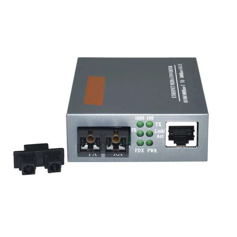 Оптоволоконный приемопередатчик 1 шт. Φ 10/100/1000 м RJ45 + 2 порта SC км одномодовый