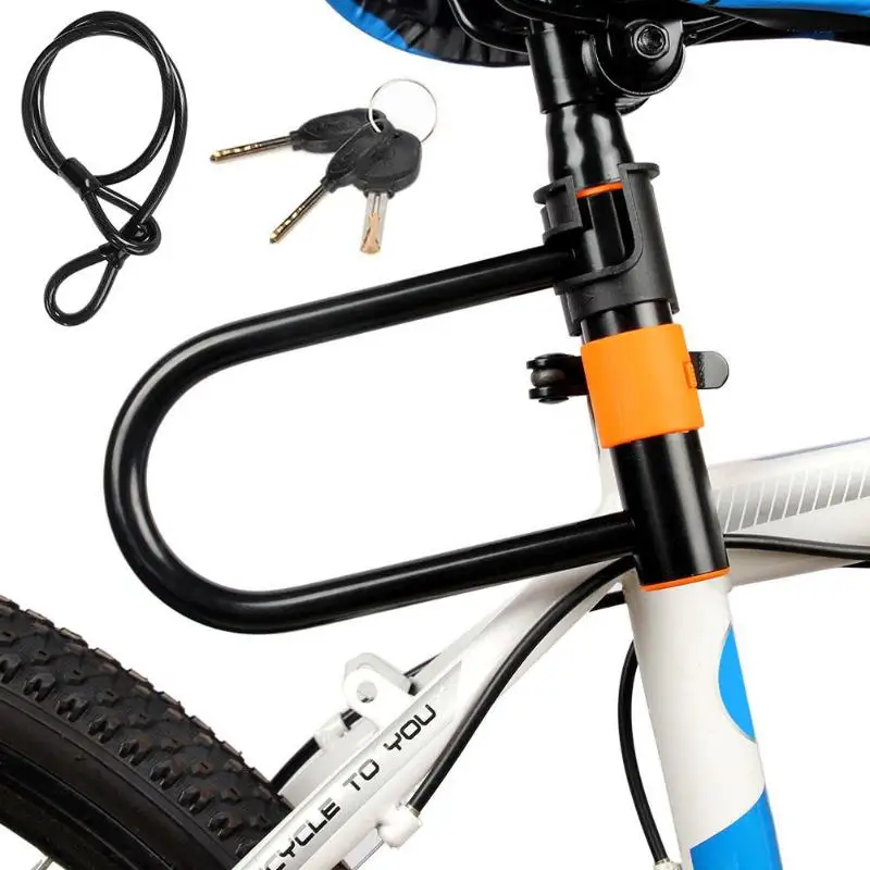 Безопасность велосипеда U замок стальной MTB дорожный велосипед велосипедный кабель замок прочный Противоугонный Сверхмощный Замок Набор Велоспорт u-замок с кабелем