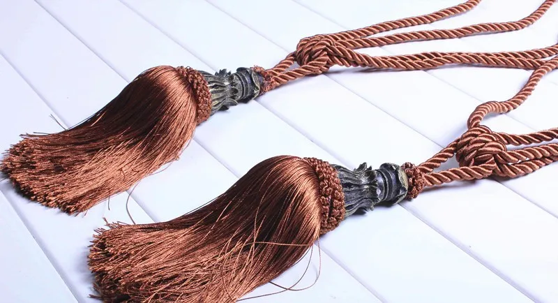 Шторы подвешенная шаровая напряжении с бахромой кисточками гобелен аксессуары