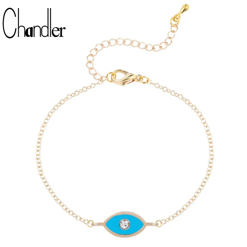 Браслет женский эмалированный под золото с покрытием сглаза|Браслеты шармами| |