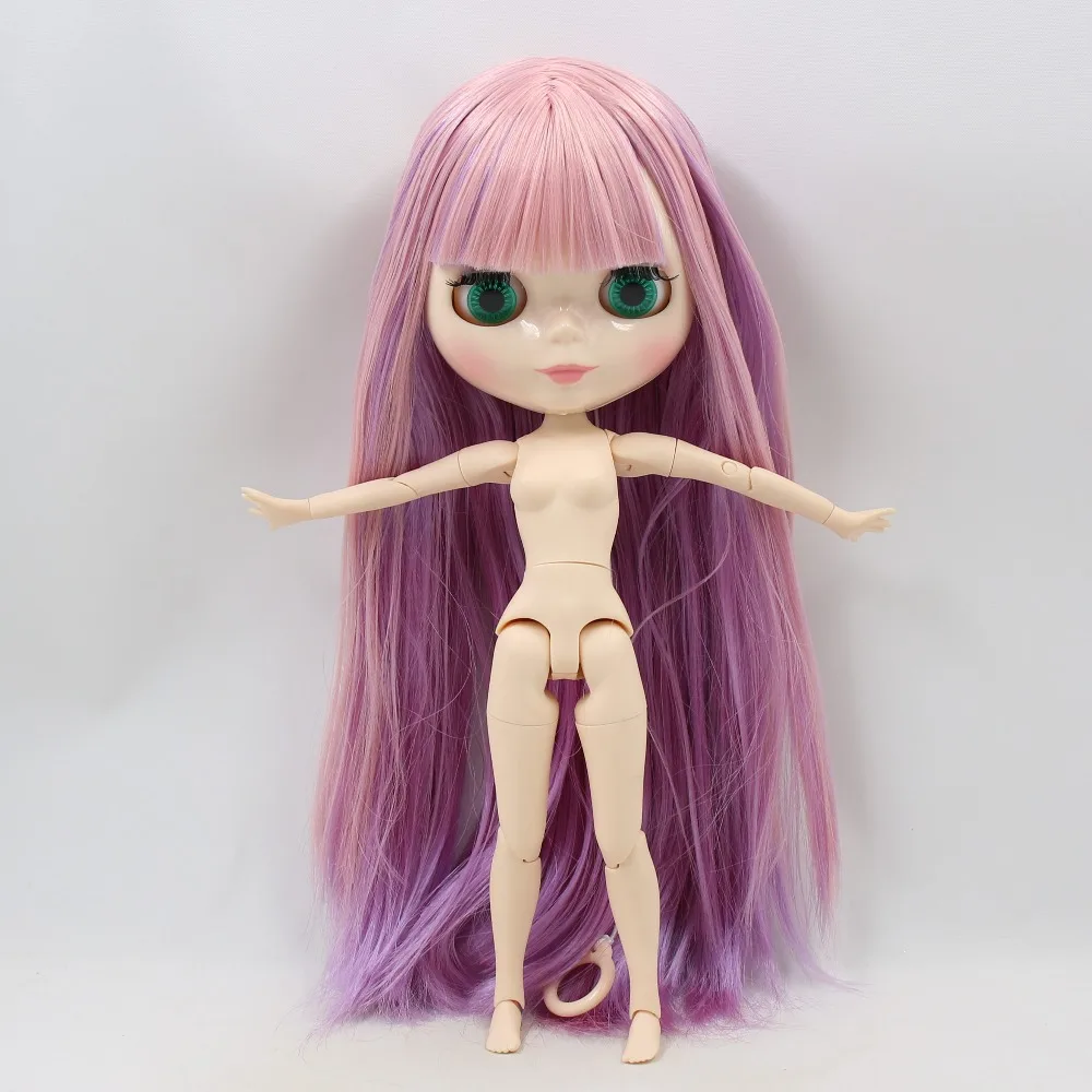 Кукла ICY DBS Blyth сустав тело белая кожа BL6122/2137 розовые и фиолетовые волосы с челкой 30