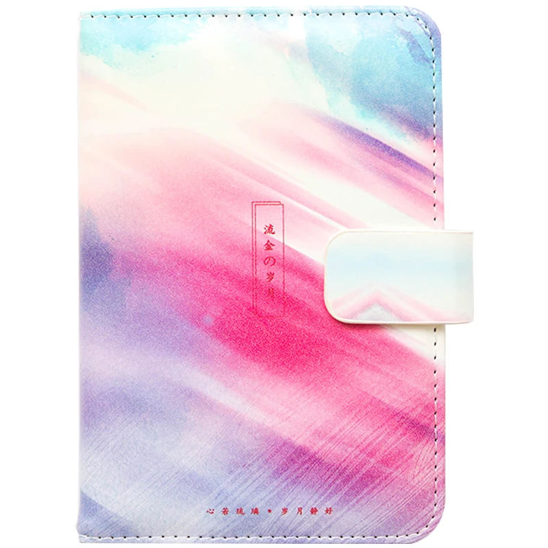 PU покрытие цвета радуги Универсальный магнитный пряжки ноутбук расписание