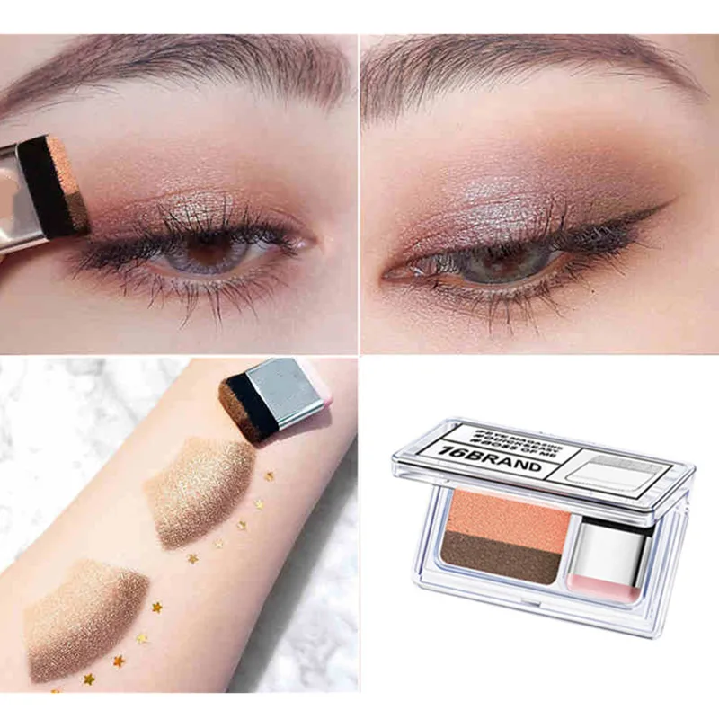 Двойной цвет Lazy Eye Shadow Layer макияж палитра водонепроницаемый для начинающих