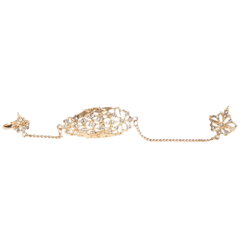 2 Цвет Модные полые цветок листья Очаровательная полный палец Панцири ведомого